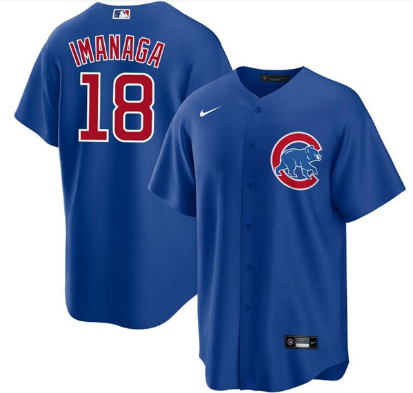 Men's Chicago Cubs #18 Shōta Imanaga Blue Cool Base Stitched Baseball Jersey